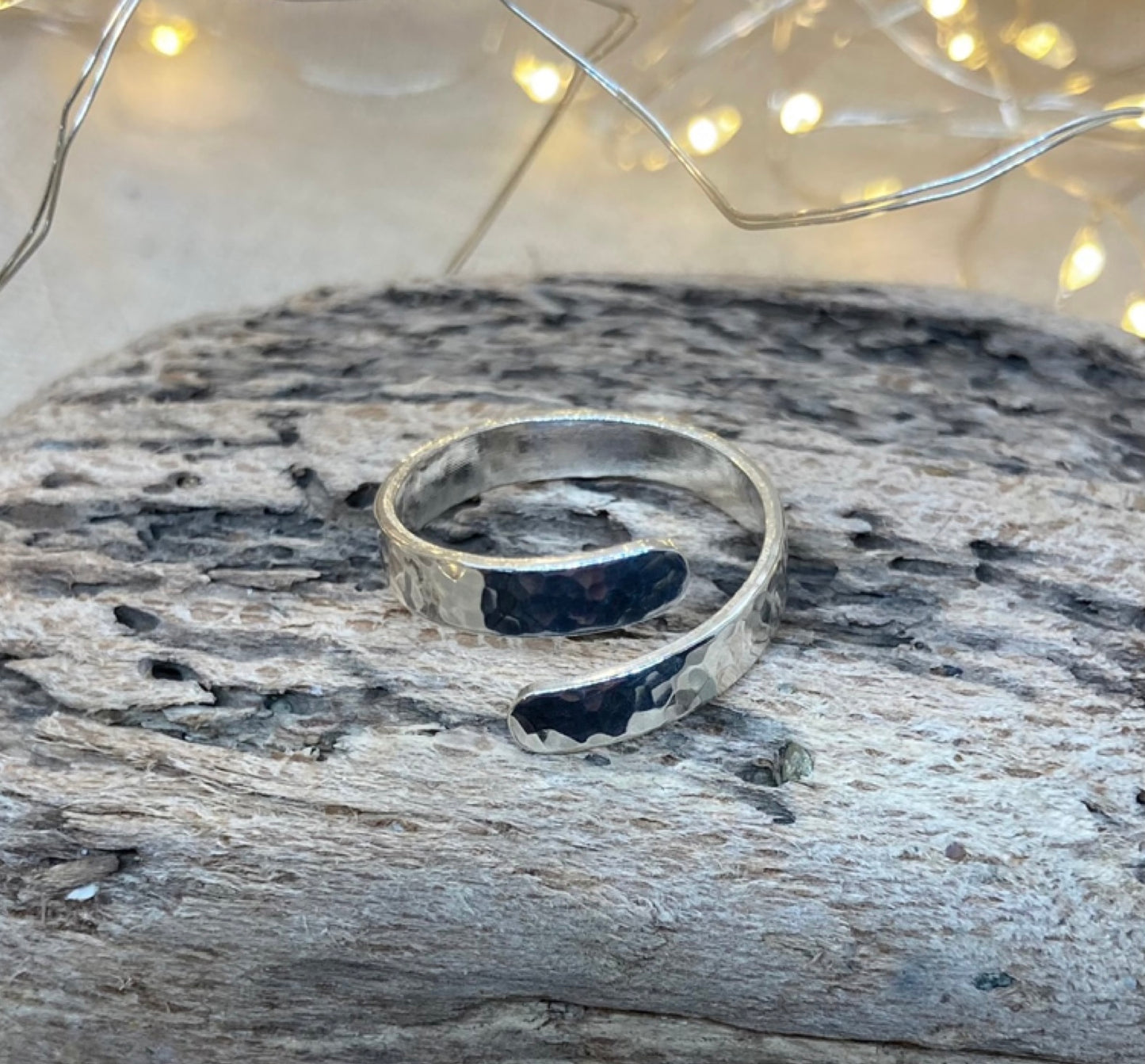 Open crossover sterling silver ring