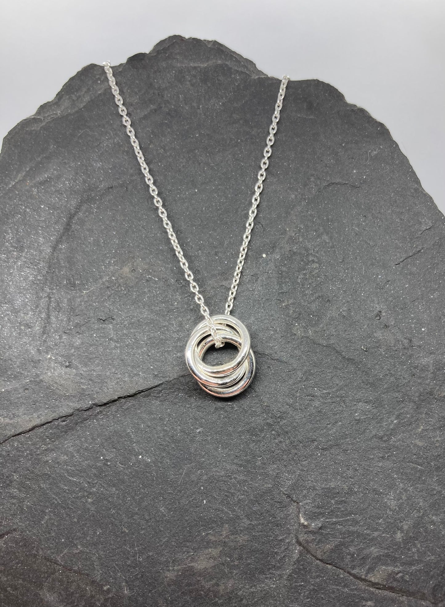 Sterling silver 3 ring pendant