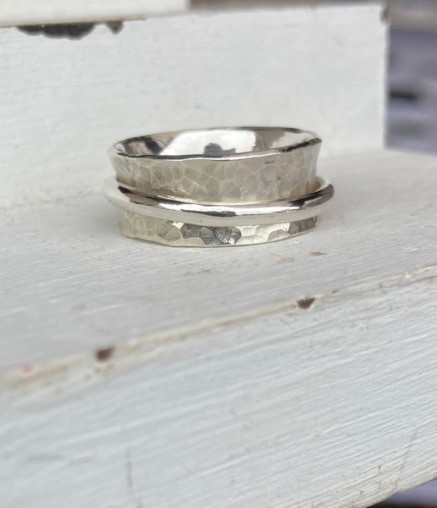 Sterling silver spinner ring