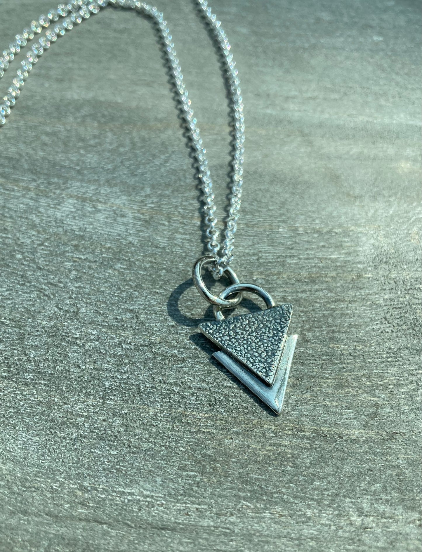 Sterling silver triangle pendant