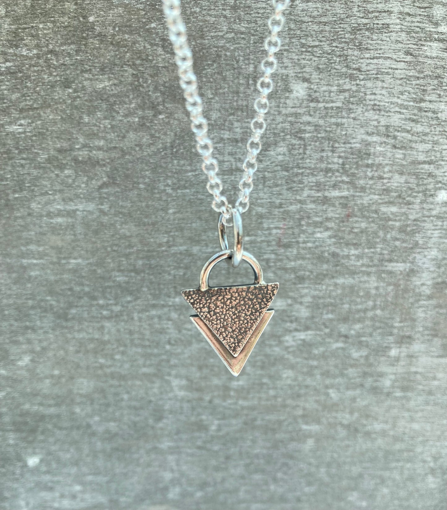 Sterling silver triangle pendant