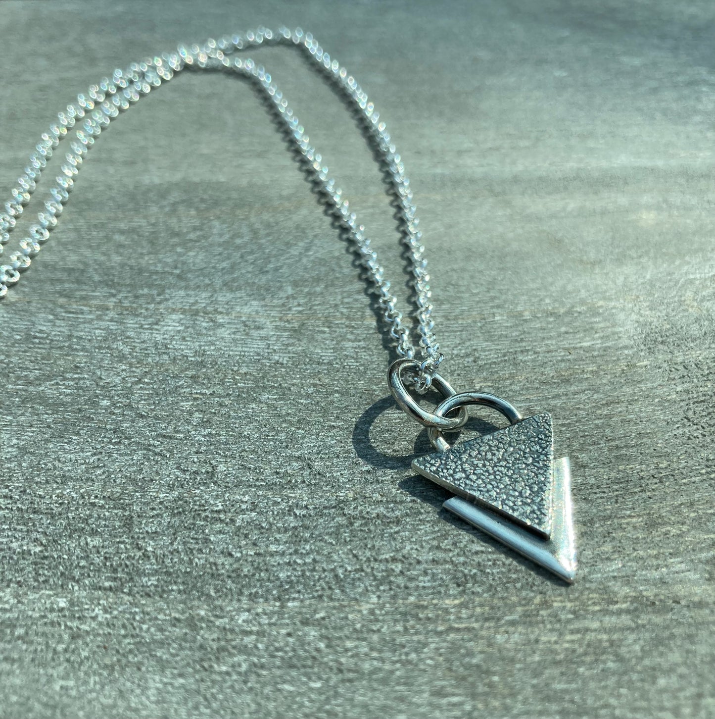 Sterling silver triangle pendant