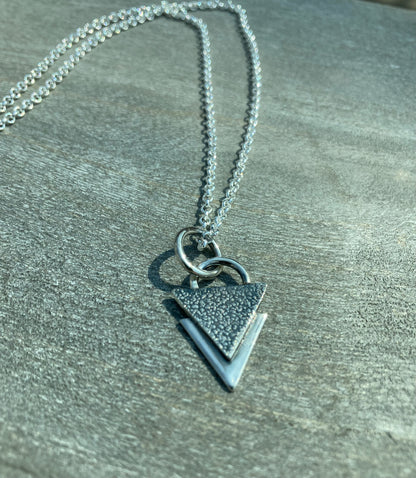 Sterling silver triangle pendant