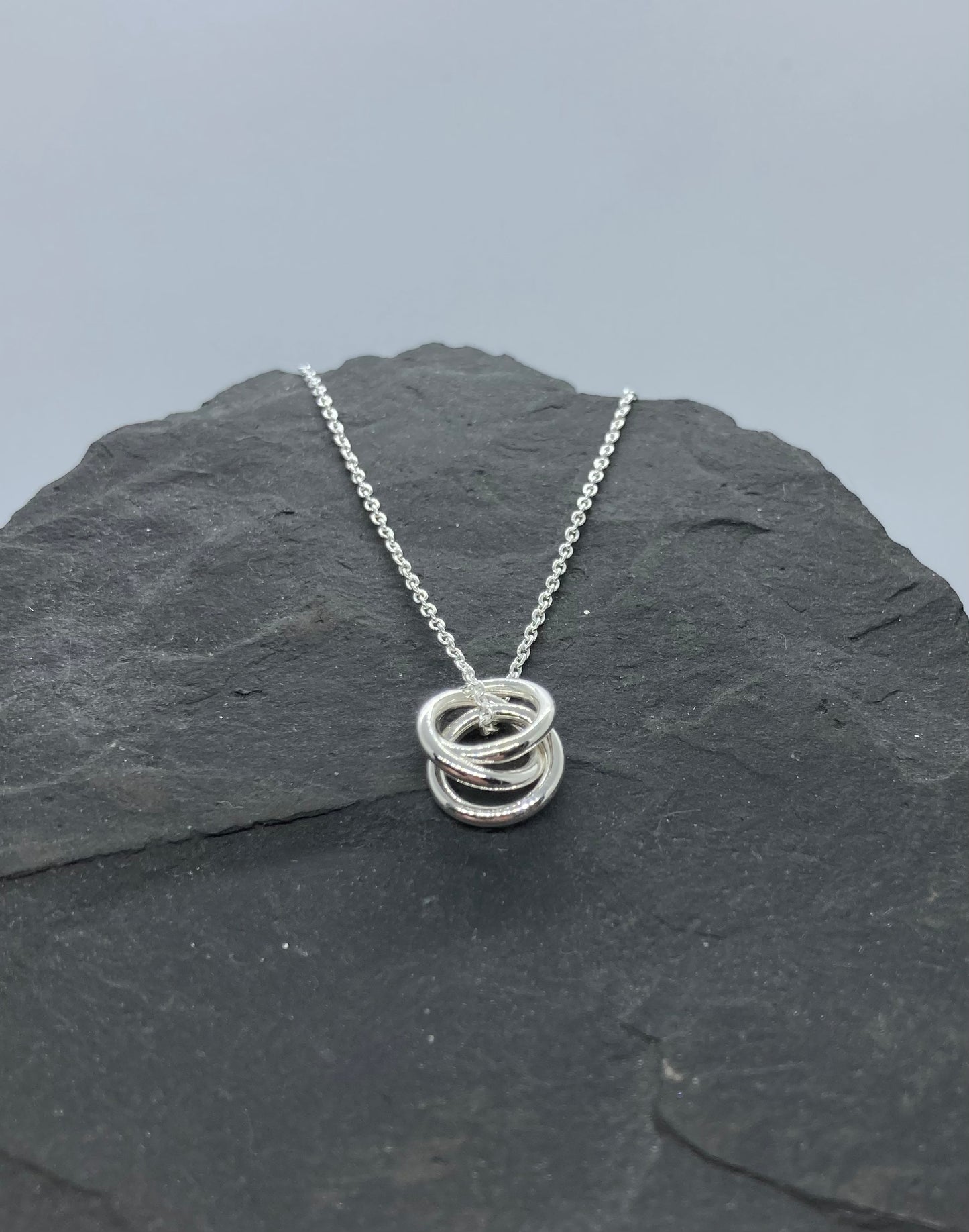 Sterling silver 3 ring pendant