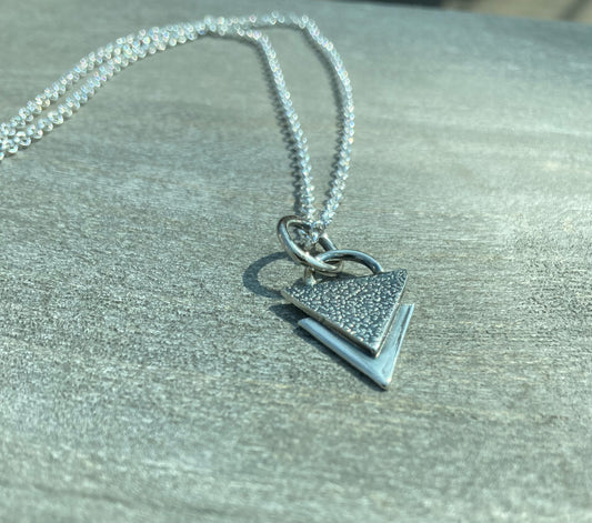 Sterling silver triangle pendant