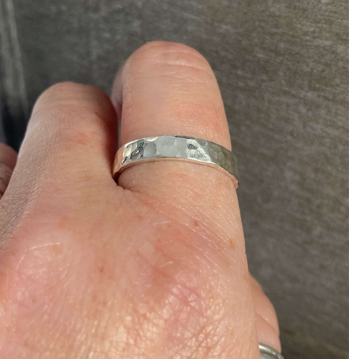 Dimpled sterling silver ring